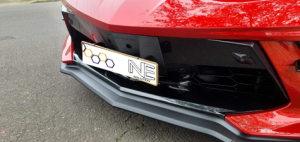 N.E. Solution's 3D printing service in Sydney: a C8 Corvette with a custom slimline license plate bracket.