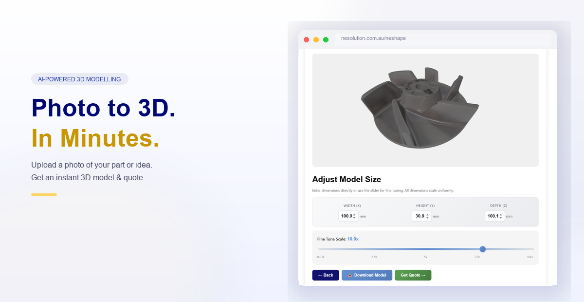 NEshape — Photo to 3D in minutes